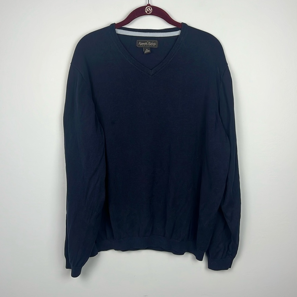 Kenneth Roberts Platinum XL Silk & Cotton v neck men’s sweater